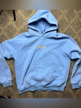 Dandy Worldwide Hoodie M Lets Watch The Sunset Blue Embroidered Oversized Lux
